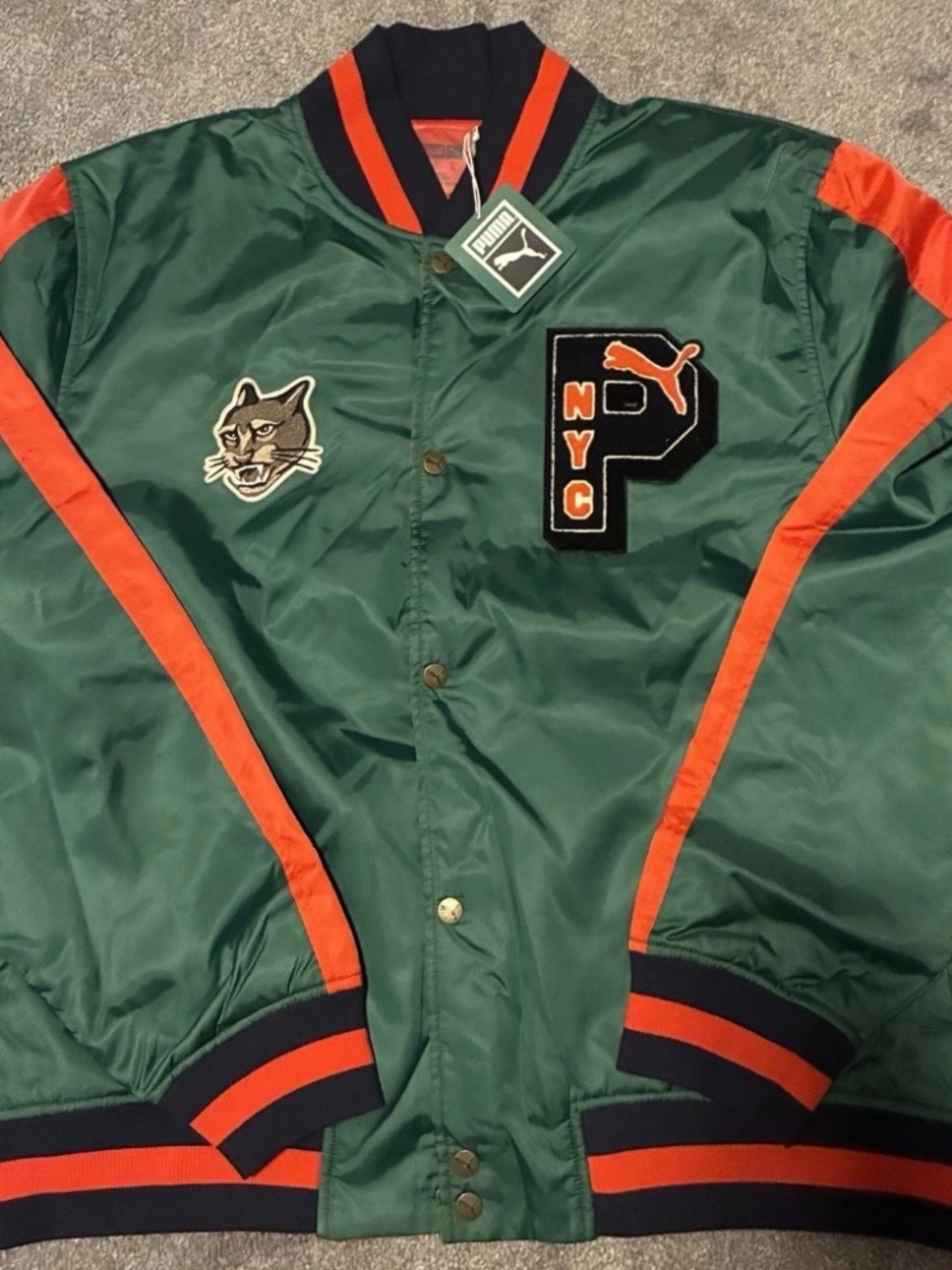 PUMA Mens XL Play NYC Dugout Varsity Jacket NWT